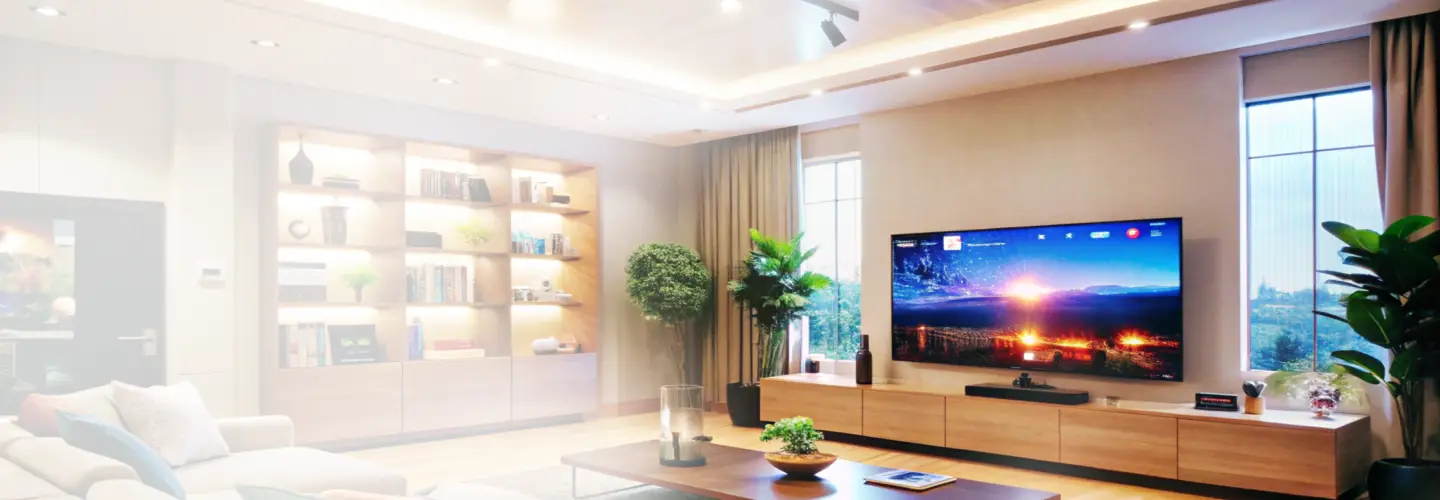 Stylish custom TV panel design for a modern living room in Delhi NCR
